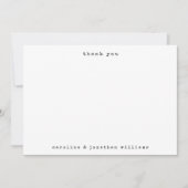 レトロ白黒タイプライターのカスタムウェディング サンキューカード (正面)