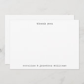 レトロ白黒タイプライターのカスタムウェディング サンキューカード (正面/裏面)