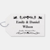 レトロ白黒タイポグラフィ結婚ズ ギフトタグ (裏面横)