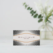 レトロ白黒ダイヤモンドプラーク 名刺 (スタンド正面)