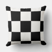 レトロ白黒チェッカーボードパターン枕 クッション (裏面)
