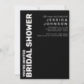 レトロ白黒チェッカーボードブライダルシャワー 招待状 (正面)