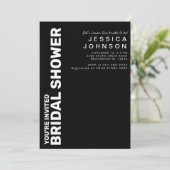 レトロ白黒チェッカーボードブライダルシャワー 招待状 (スタンド正面)