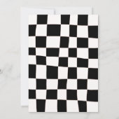 レトロ白黒チェッカーボードブライダルシャワー 招待状 (裏面)