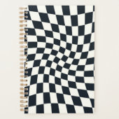 レトロ白黒チェックの反市松模様に転 プランナー手帳 (正面)