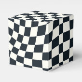 レトロ白黒チェック歪み市松模様に フェイバーボックス (正面サイド)