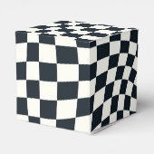 レトロ白黒チェック歪み市松模様に フェイバーボックス (裏面サイド)
