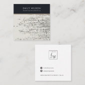 レトロ白黒ドットスタッドイヤリングディスプレイカード スクエア名刺 (正面/裏面)