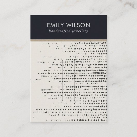 レトロ白黒ドットヘアクリップ表示カード 名刺 (正面)