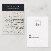 レトロ白黒ドットヘアクリップ表示カード 名刺 (正面/裏面)