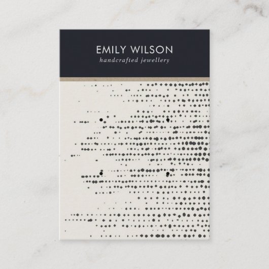 レトロ白黒ドット2スタッドイヤリングディスプレイカード 名刺 (正面)