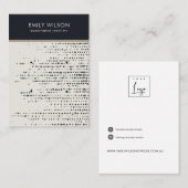 レトロ白黒ドット2スタッドイヤリングディスプレイカード 名刺 (正面/裏面)