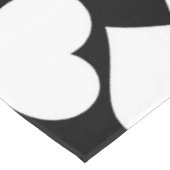 レトロ白黒ハートパターン テーブルクロス (アングル)