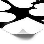 レトロ白黒ハートパターン ポスター (コーナー)