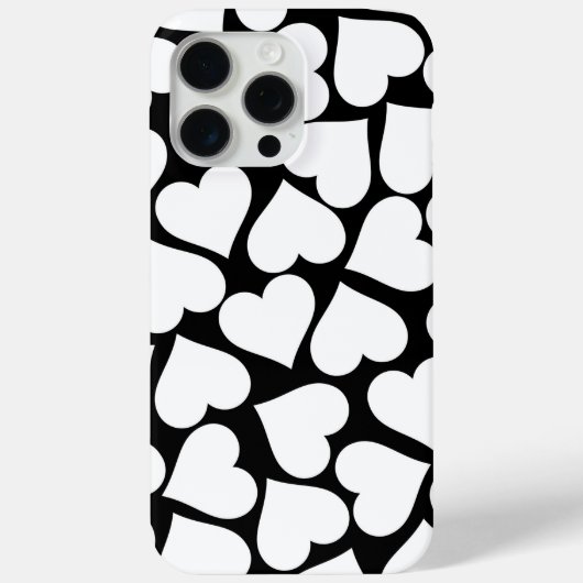 レトロ白黒ハートパターン Case-Mate iPhoneケース (裏面)