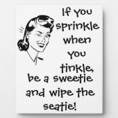 レトロ白黒バスルームのユーモアの塊 フォトプラーク (正面)