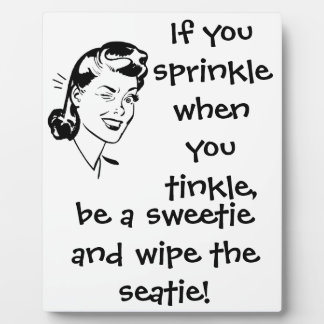 レトロ白黒バスルームのユーモアの塊 フォトプラーク