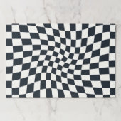 レトロ白黒パステルワープチェッカーボード ペーパーパッド (正面)