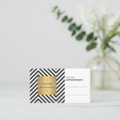 レトロ白黒パターンアポイントメントカード 予約カード (スタンド正面)