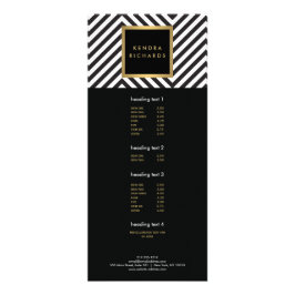 レトロ白黒パターングラム金ゴールド名ロゴ ラックカード