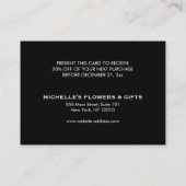 レトロ白黒パターン金ゴールド名クーポンカード 割引カード (裏面)