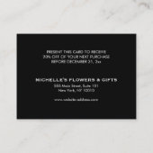 レトロ白黒パターン金ゴールド名クーポンカード 割引カード (裏面)