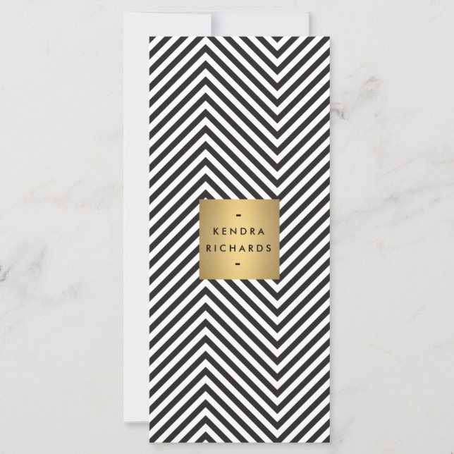 レトロ白黒パターン金ゴールド名ロゴ2 (正面)