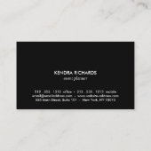 レトロ白黒パターン金ゴールド名ロゴ 名刺 (裏面)