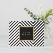 レトロ白黒パターンGlam金ゴールドギフト証明書 (スタンド正面)