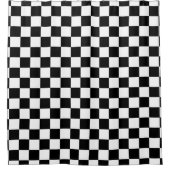 レトロ白黒パター市松模様にン シャワーカーテン (正面)