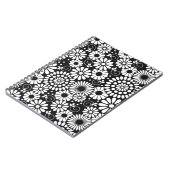 レトロ白黒フラワーズノート ノートブック (左側)