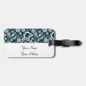 レトロ白黒フラワーズラゲッジタグ ラゲッジタグ (裏面横)