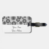レトロ白黒フラワーズラゲッジタグ ラゲッジタグ (裏面横)