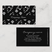 レトロ白黒フラワーズ名刺 名刺 (正面/裏面)