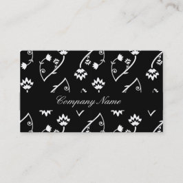 レトロ白黒フラワーズ名刺 名刺