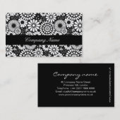 レトロ白黒フラワーズ名刺 名刺 (正面/裏面)