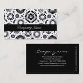 レトロ白黒フラワーズ名刺 名刺 (正面/裏面)