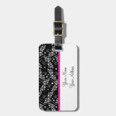 レトロ白黒フローララゲージタグ ラゲッジタグ (正面縦)