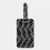 レトロ白黒フローララゲージタグ ラゲッジタグ (裏面縦)