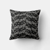 レトロ白黒フローラ枕 クッション (裏面)