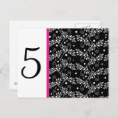 レトロ白黒フローラ表番号葉書 ポストカード (正面/裏面)