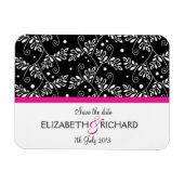 レトロ白黒フローラ「日付を保存」マグネット マグネット (横)