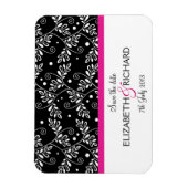 レトロ白黒フローラ「日付を保存」マグネット マグネット (縦)