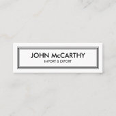 レトロ白黒プロフェッショナルストライプミニマル スキニー名刺 (正面)