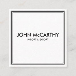 レトロ白黒プロフェッショナルストライプミニマル スクエア名刺