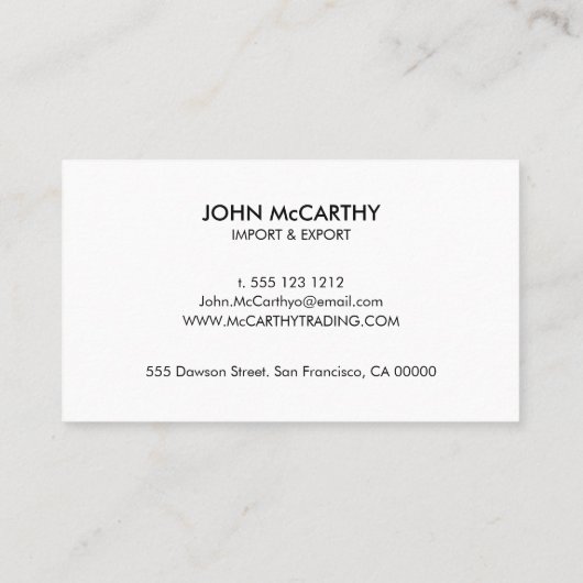 レトロ白黒プロフェッショナルストライプミニマル 名刺 (裏面)