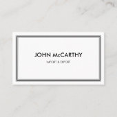 レトロ白黒プロフェッショナルストライプミニマル 名刺 (正面)