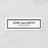 レトロ白黒プロフェッショナルミニマルエレガントリスト スキニー名刺 (正面)