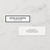 レトロ白黒プロフェッショナルミニマルエレガントリスト スキニー名刺 (正面/裏面)