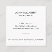 レトロ白黒プロフェッショナルミニマルエレガントリスト スクエア名刺 (裏面)